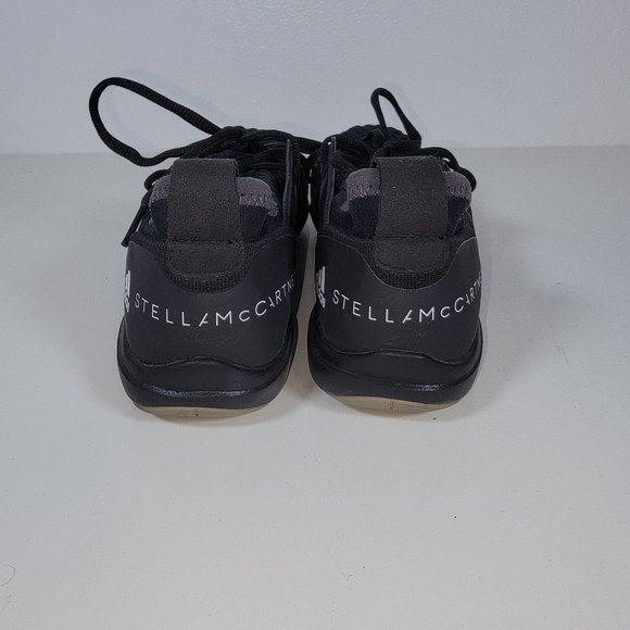 Adidas Stella McCartney Black Nylon Sneakers 8.5 Women's Slip On with Laces - Picture 9 of 10
